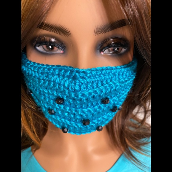 Decorative Hand-knitted Face Mask - Picture 10 of 11